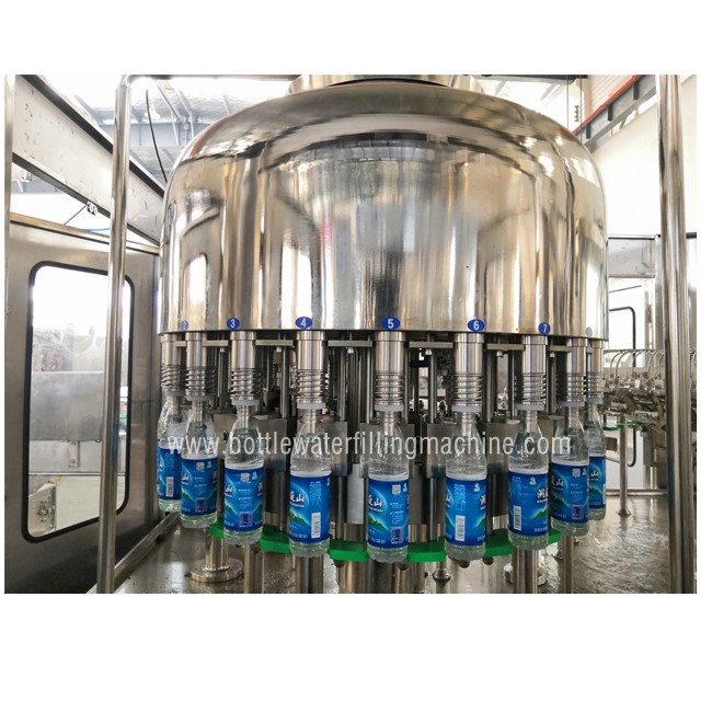PLC HMI Control Water Bottle Filling Machine For 250-2000ml Bottle Size